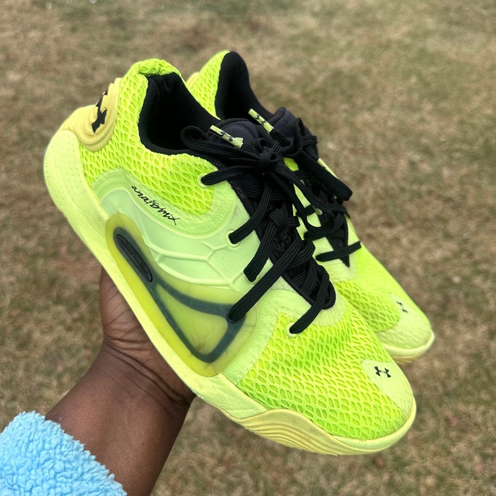 Under Armour Anatomix Spawn 2 Athletic Shoes Unisex Size M7.5 W9 "Neon Yellow" - Picture 9 of 13